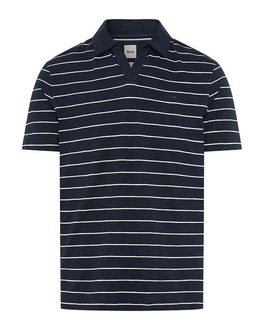 BRAX Gestreiftes Baumwoll-Poloshirt "Paz"