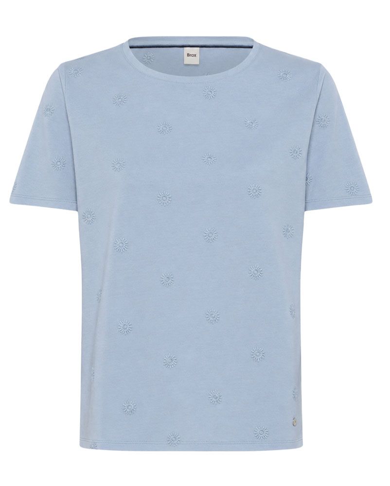 Baumwollshirt mit Blumenstickerei "Cira S"