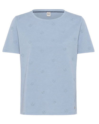 Baumwollshirt mit Blumenstickerei "Cira S"