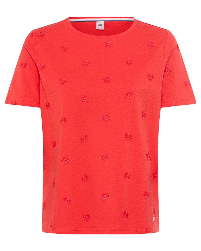 Baumwollshirt mit Blumenstickerei "Cira S"