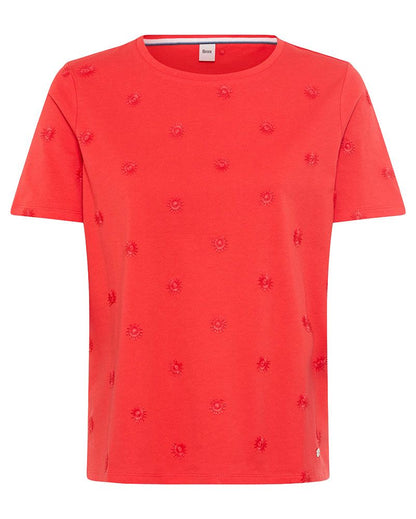 Baumwollshirt mit Blumenstickerei "Cira S"