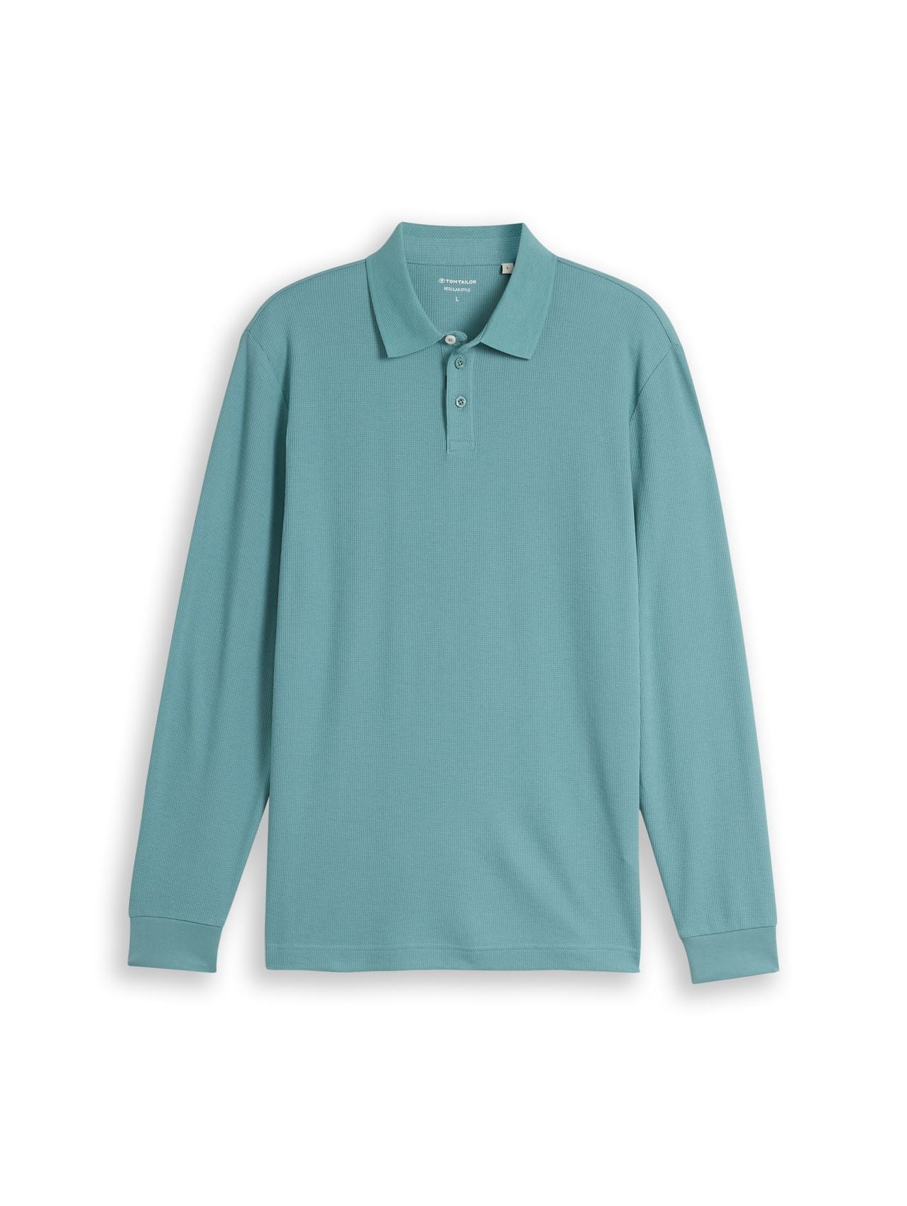 TOM TAILOR Langarm Poloshirt mit Waffelstruktur L
