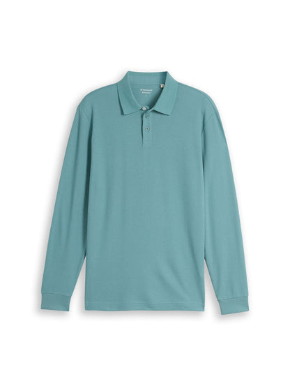 TOM TAILOR Langarm Poloshirt mit Waffelstruktur L