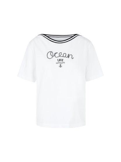 MARC CAIN T-Shirt mit maritimem Print 36