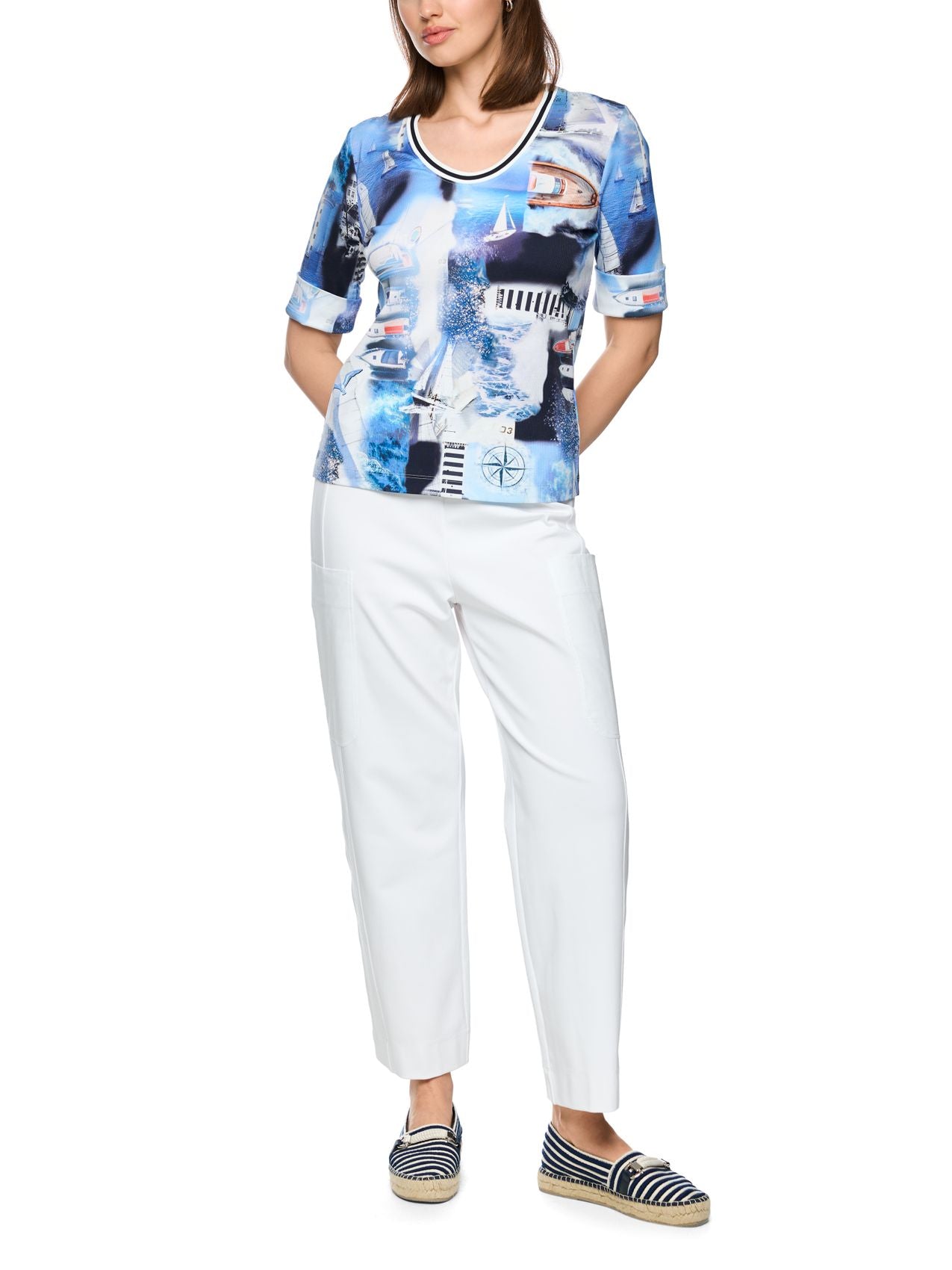 MARC CAIN T-Shirt mit maritimem Print