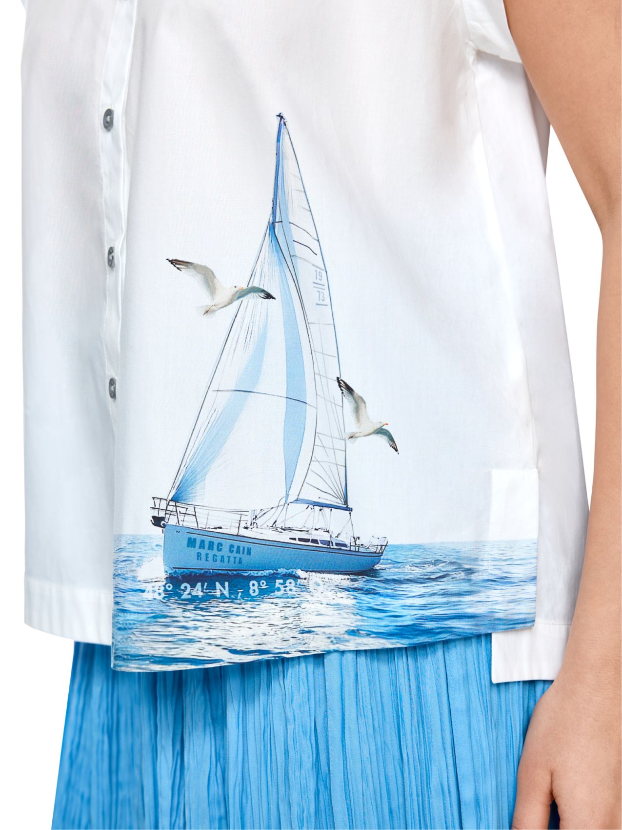 Bluse mit maritimem Print
