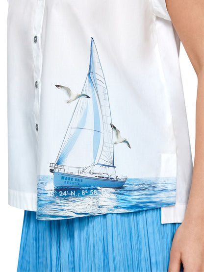 Bluse mit maritimem Print