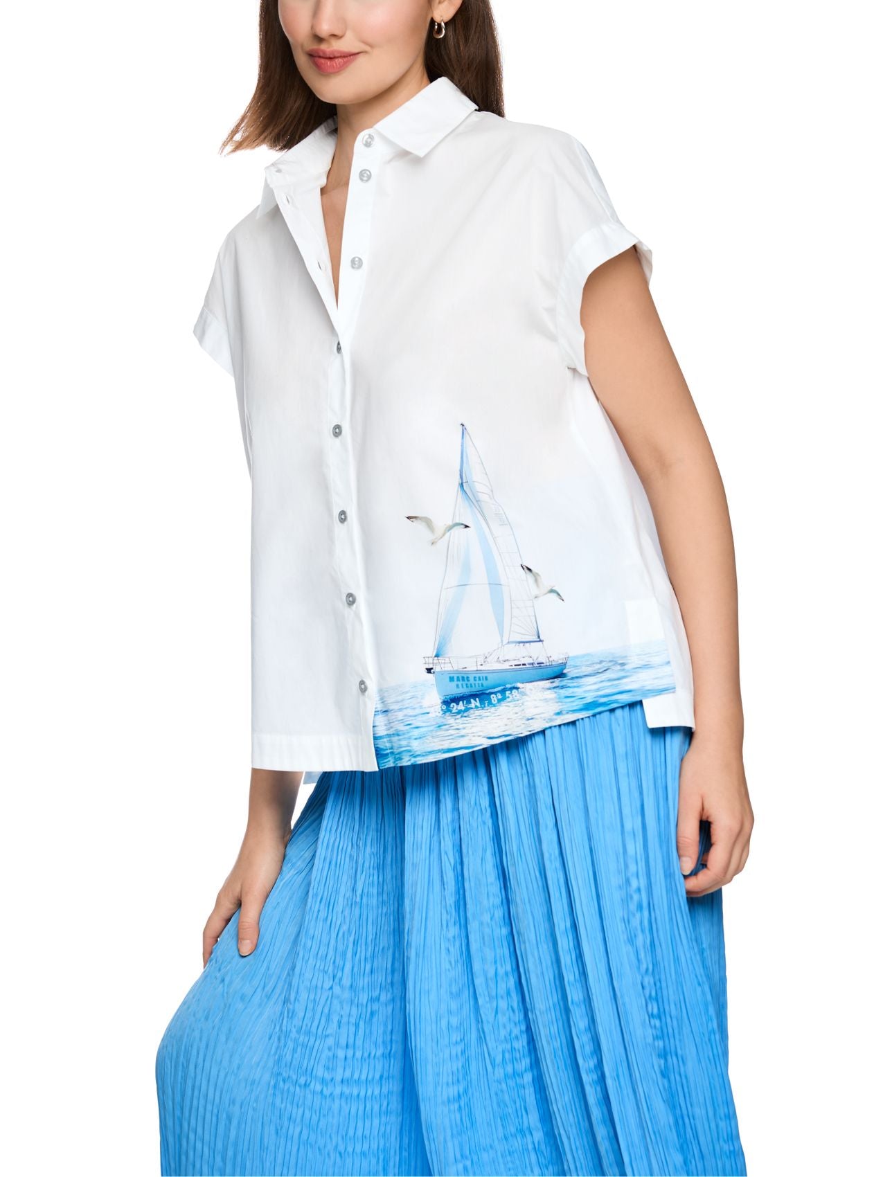 Bluse mit maritimem Print