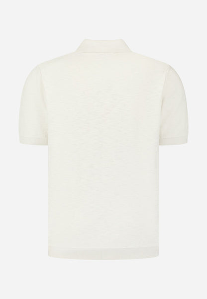 NO EXCESS Pullover Short Sleeve V-Polo Slub