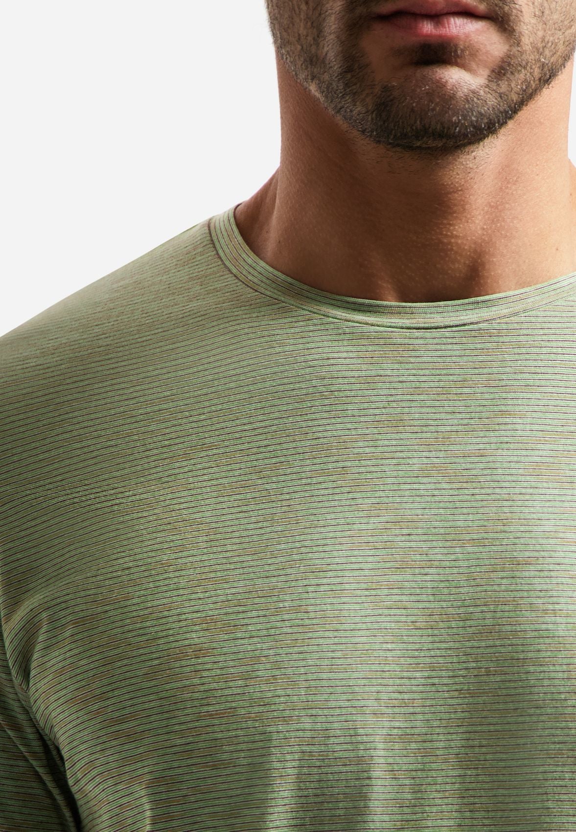 NO EXCESS T-Shirt Crewneck Space Dyed Stripe