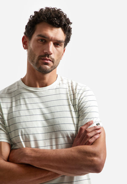NO EXCESS T-Shirt Crewneck Pin Stripe Garment Dyed