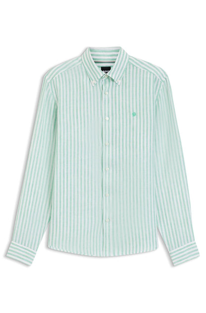 HUGO BOSS Gestreiftes Leinenhemd, regular fit