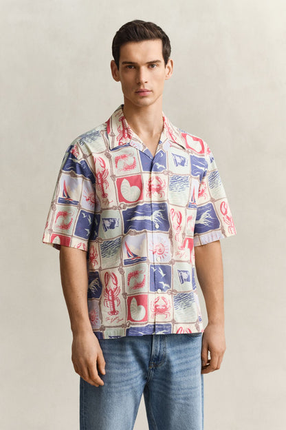 GANT Nautical Kurzarmhemd mit Print