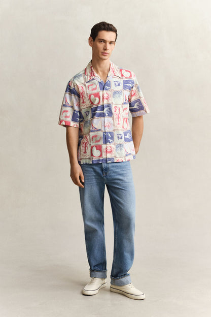 GANT Nautical Kurzarmhemd mit Print