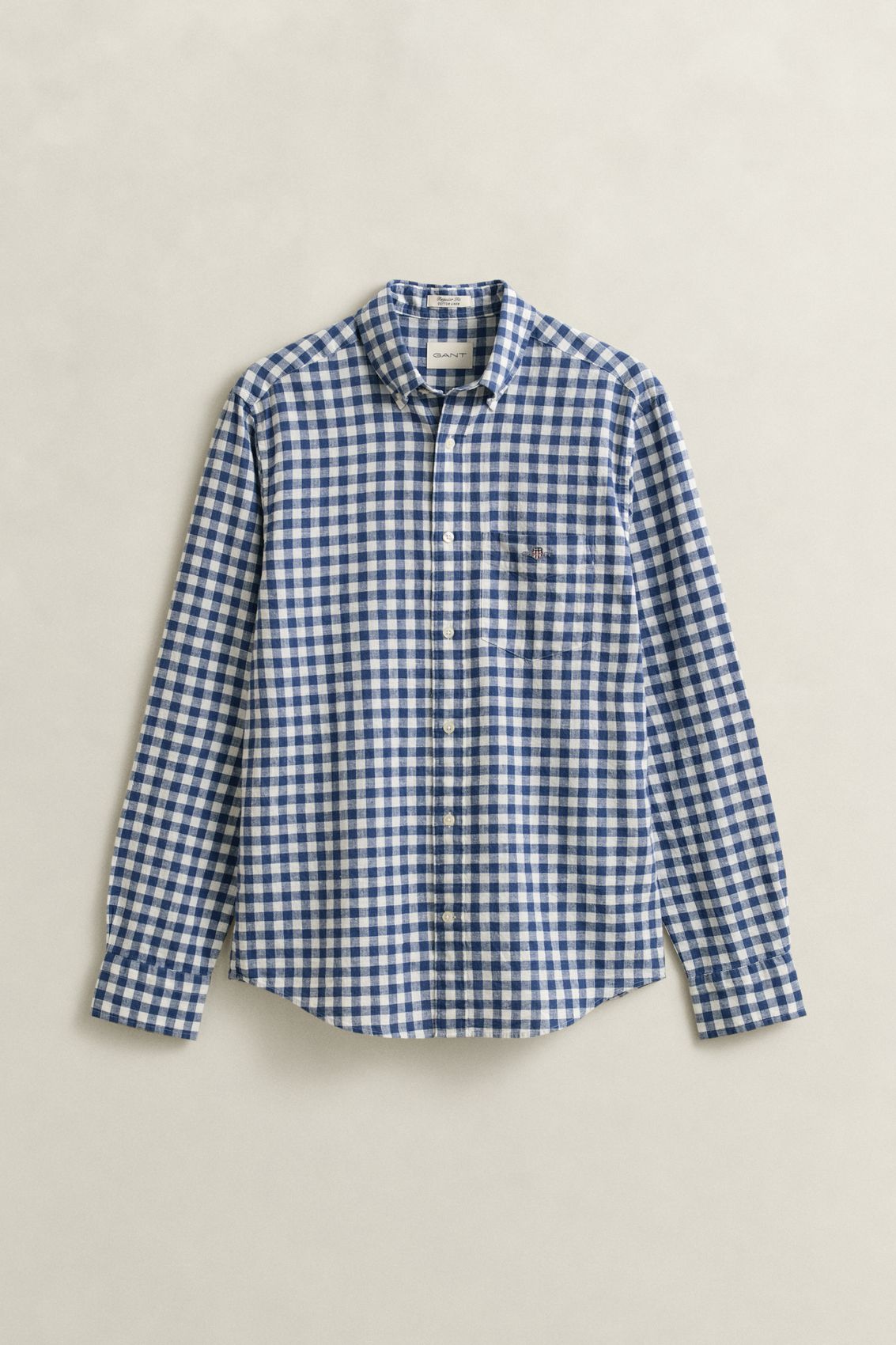 GANT Gingham Hemd aus Leinenmix M