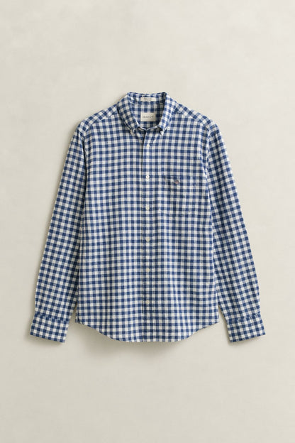GANT Gingham Hemd aus Leinenmix M