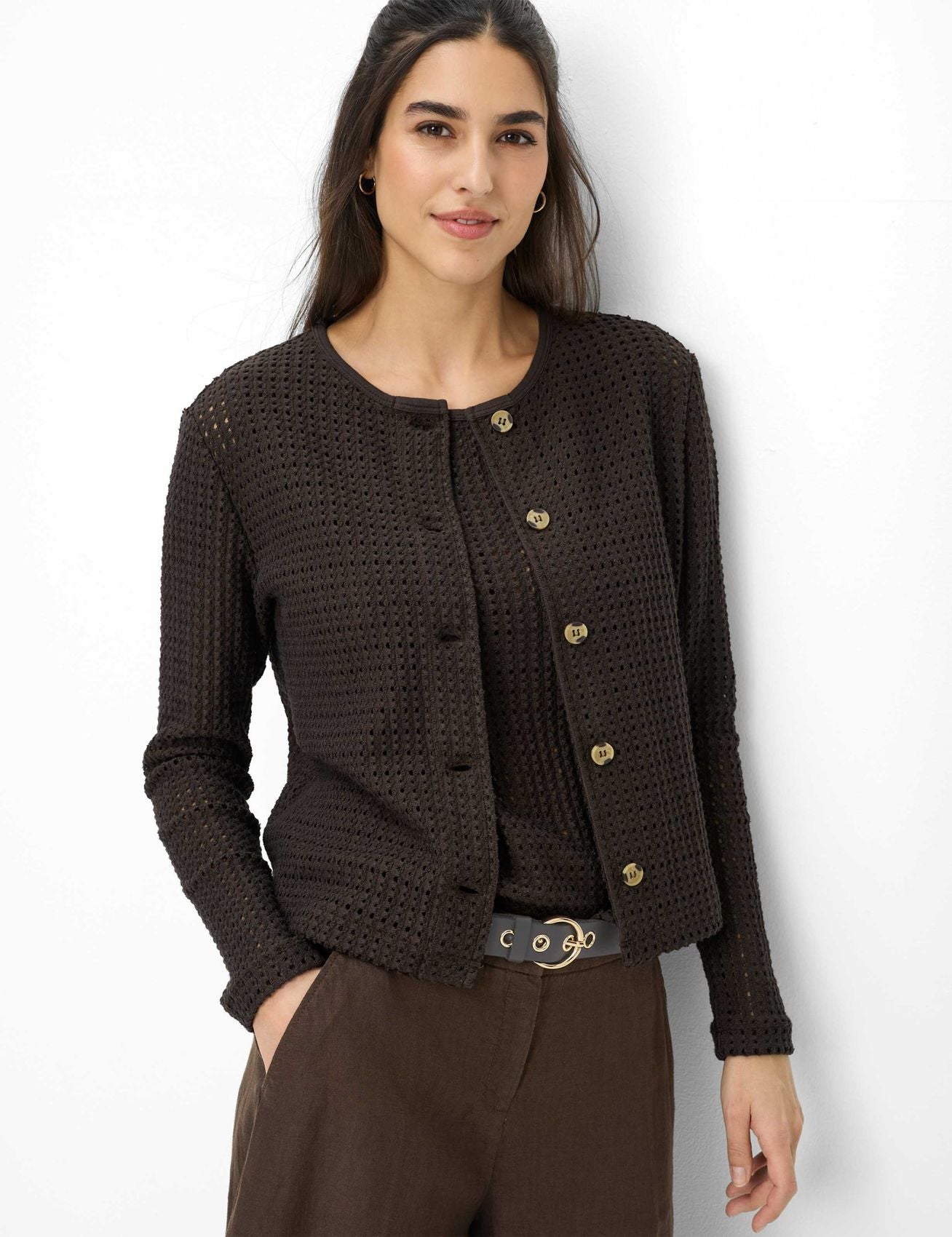 BRAX Crochet Strickjacke "Style Brenda L"