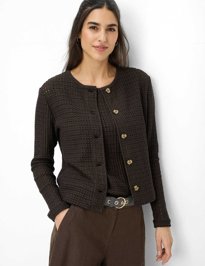 BRAX Crochet Strickjacke "Style Brenda L"