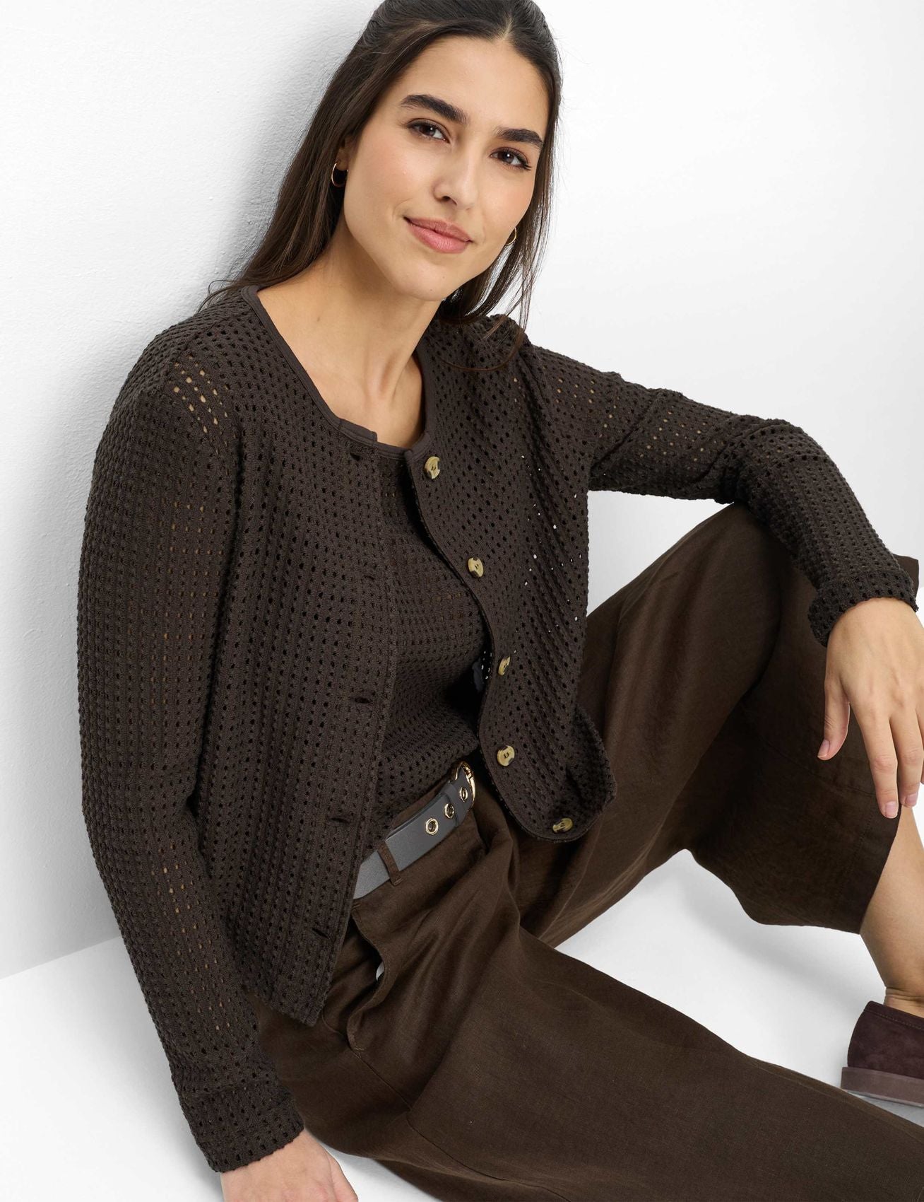 BRAX Crochet Strickjacke "Style Brenda L"