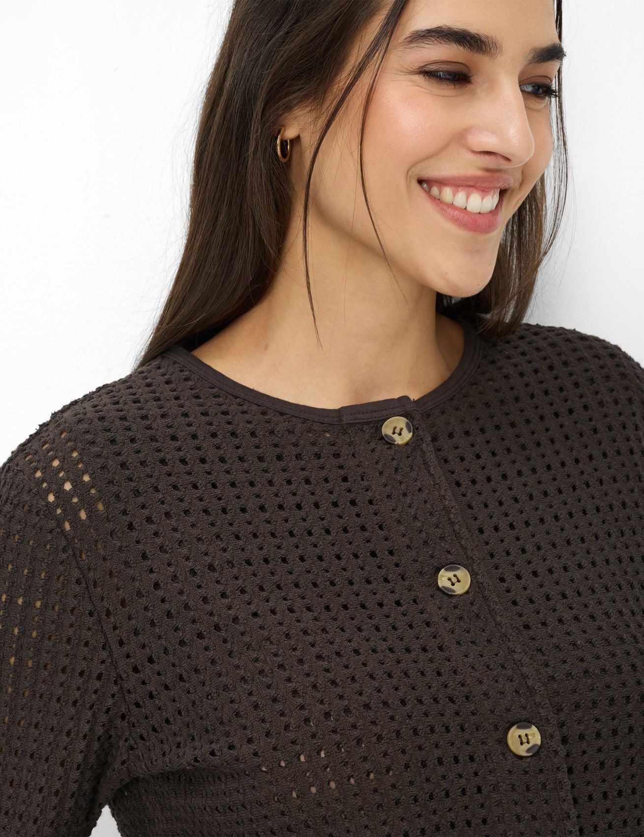 BRAX Crochet Strickjacke "Style Brenda L"