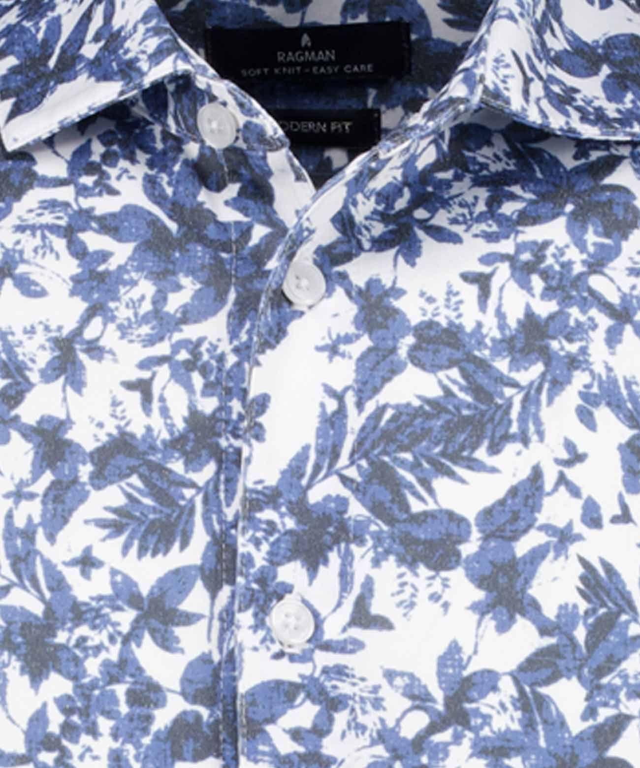 RAGMAN Softknit-Hemd mit Print, kurzarm