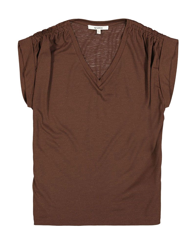 GARCIA T-Shirt mit gerafften Schultern