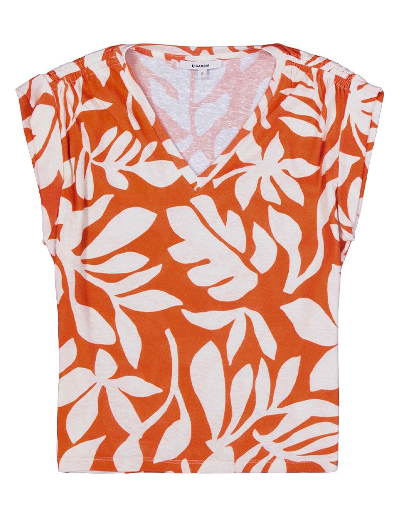 GARCIA T-Shirt mit V-Ausschnitt