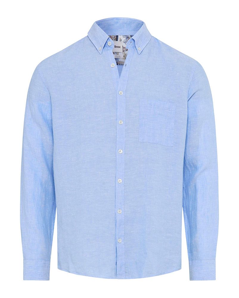 BRAX Leinenhemd mit Button-Down Kragen "Daniel"