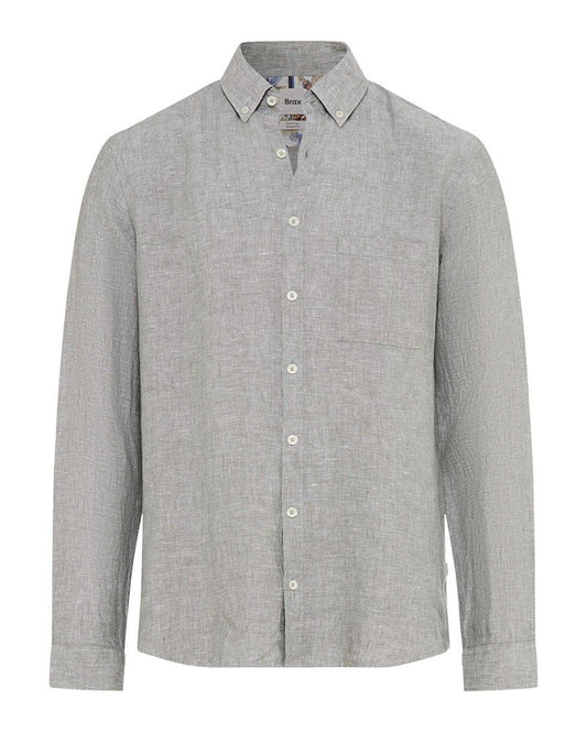 BRAX Leinenhemd mit Button-Down Kragen "Daniel"