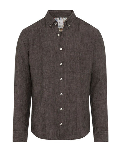 BRAX Leinenhemd mit Button-Down Kragen "Daniel"