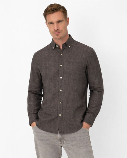 BRAX Leinenhemd mit Button-Down Kragen "Daniel"