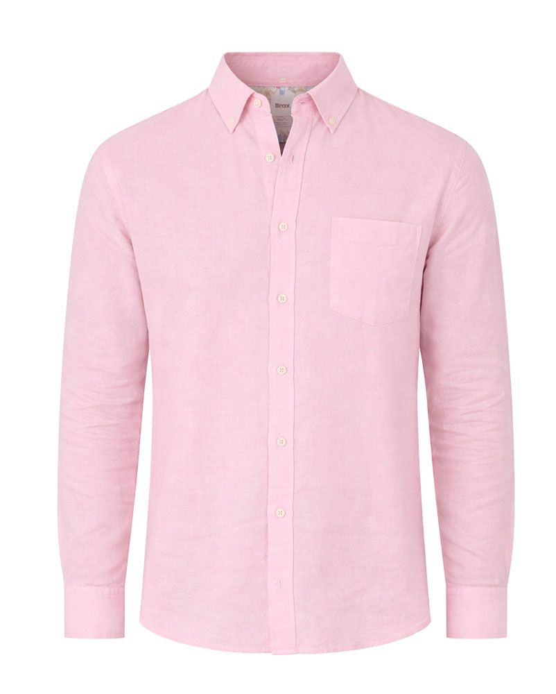 BRAX Leinenhemd mit Button-Down Kragen "Daniel"