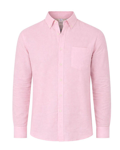 BRAX Leinenhemd mit Button-Down Kragen "Daniel"