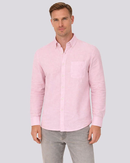 BRAX Leinenhemd mit Button-Down Kragen "Daniel"