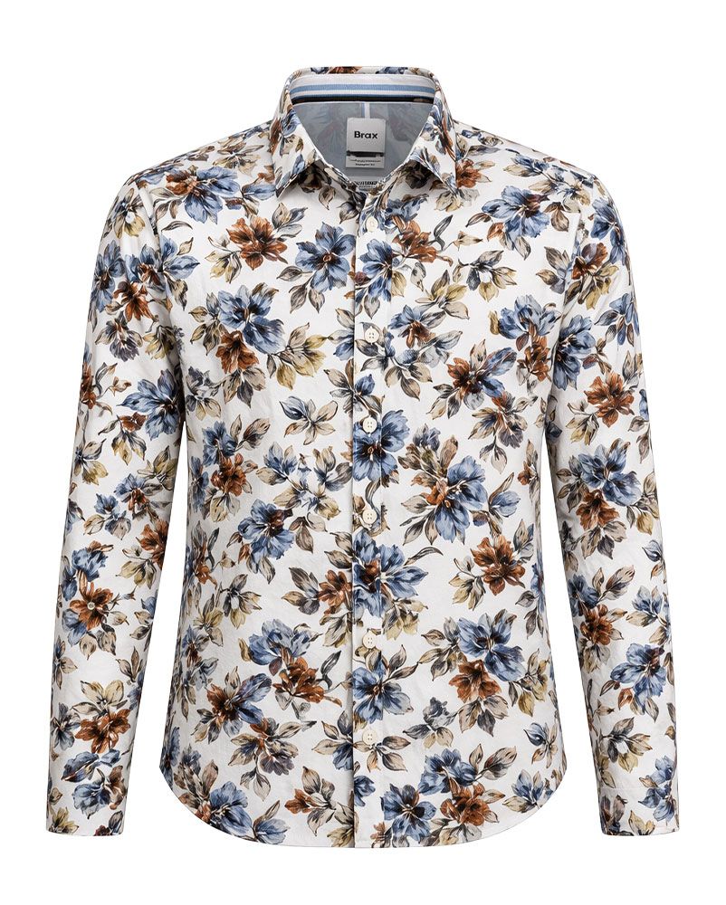 BRAX Leinenhemd mit floralem Print "Harold"