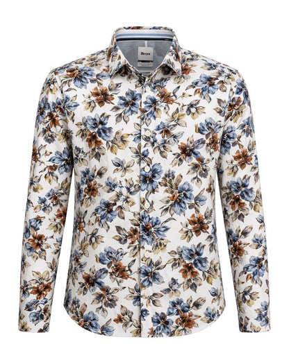 BRAX Leinenhemd mit floralem Print "Harold"