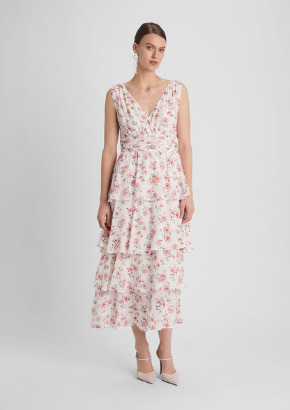 Festliches Chiffonkleid mit Blumenmuster