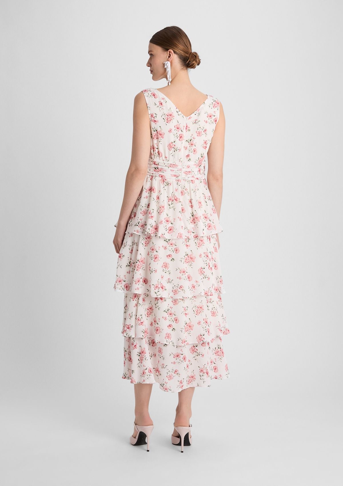 Festliches Chiffonkleid mit Blumenmuster