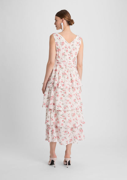 Festliches Chiffonkleid mit Blumenmuster