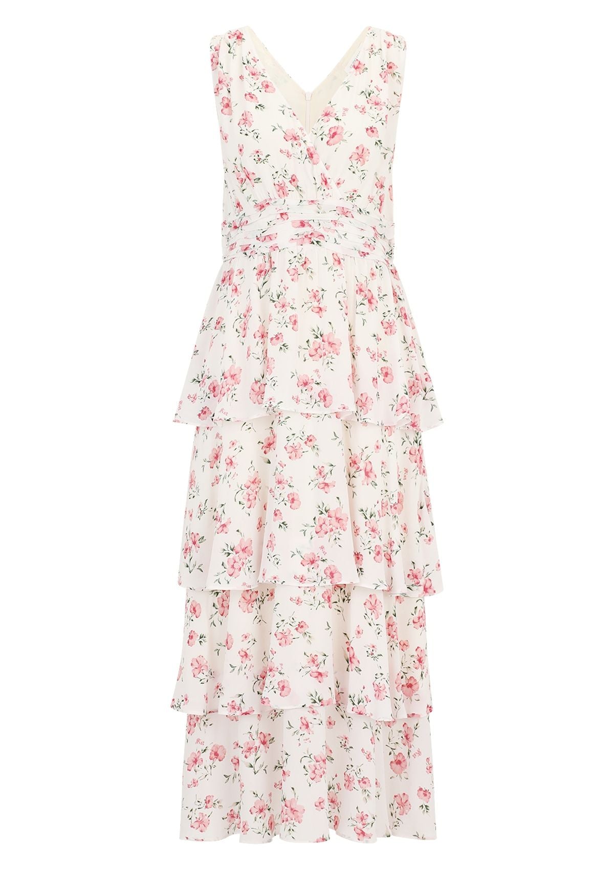 Festliches Chiffonkleid mit Blumenmuster