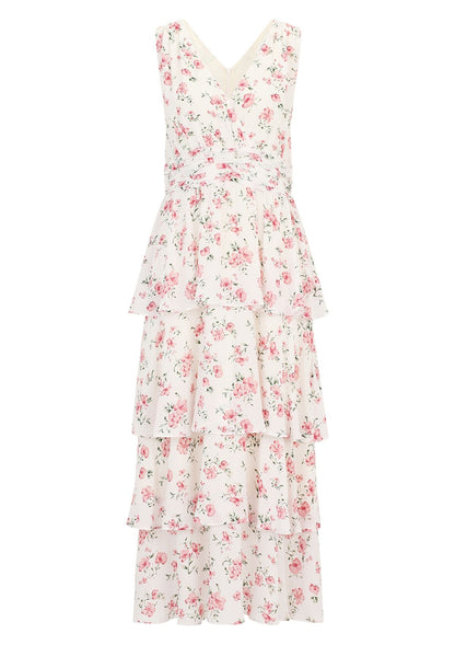 Festliches Chiffonkleid mit Blumenmuster