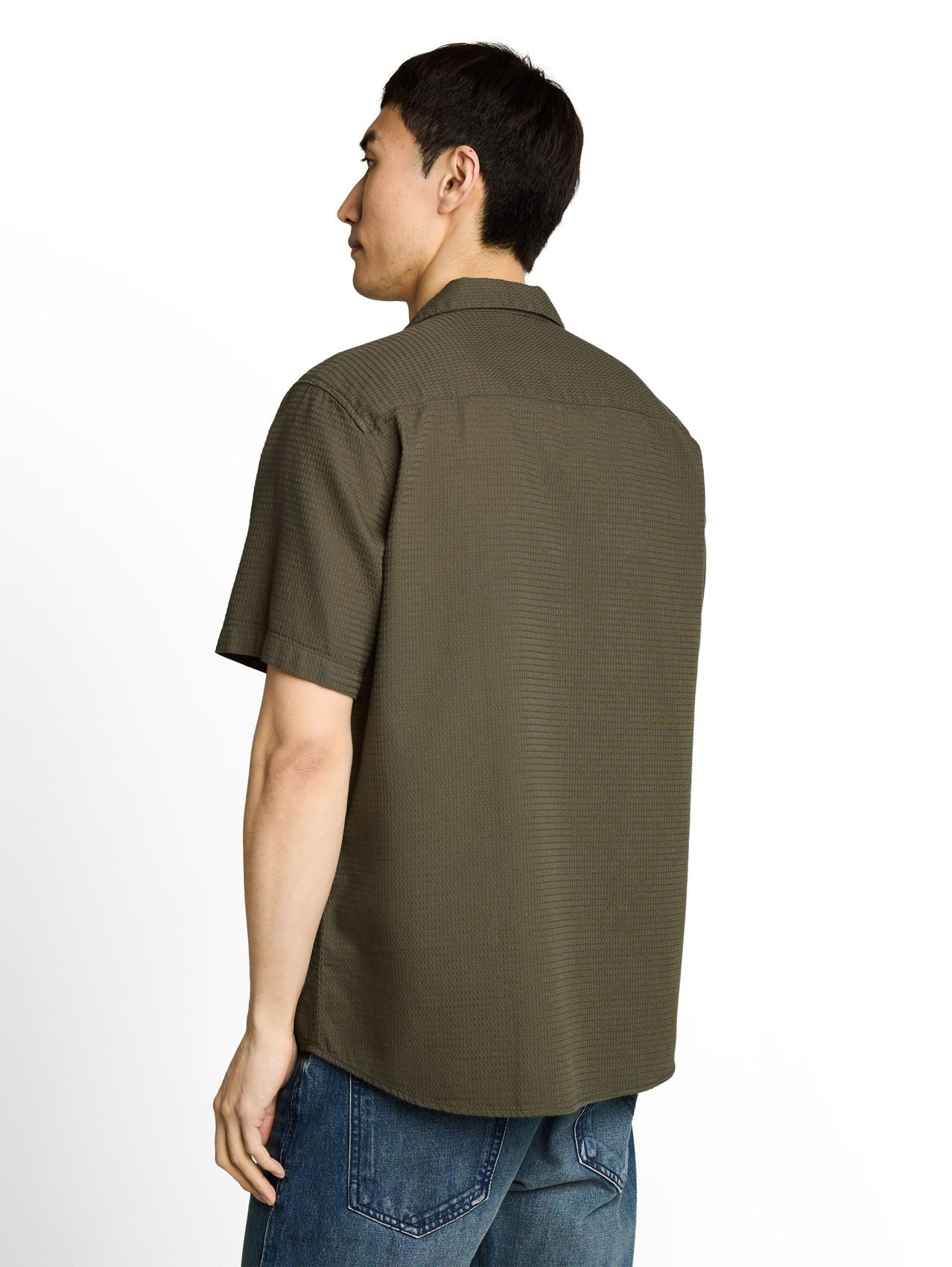 TOM TAILOR Regular Fit Resort Hemd mit Waffelstruktur
