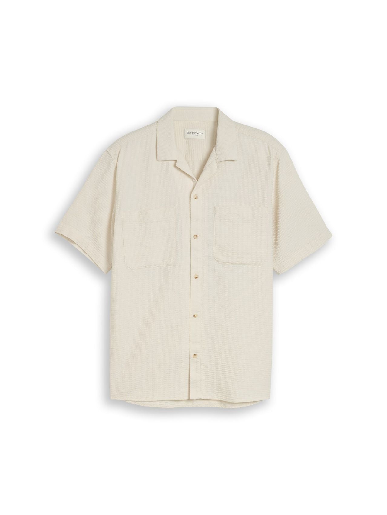 TOM TAILOR Regular Fit Resort Hemd mit Waffelstruktur