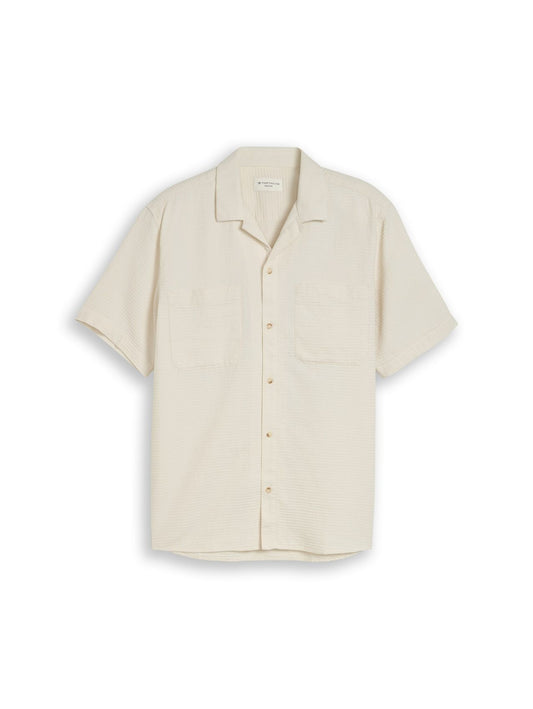 TOM TAILOR Regular Fit Resort Hemd mit Waffelstruktur