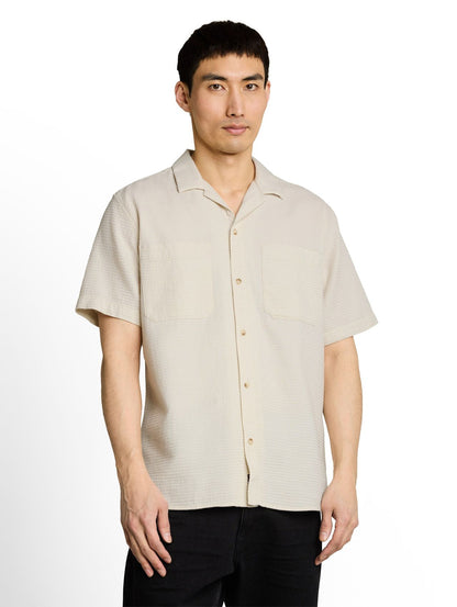 TOM TAILOR Regular Fit Resort Hemd mit Waffelstruktur