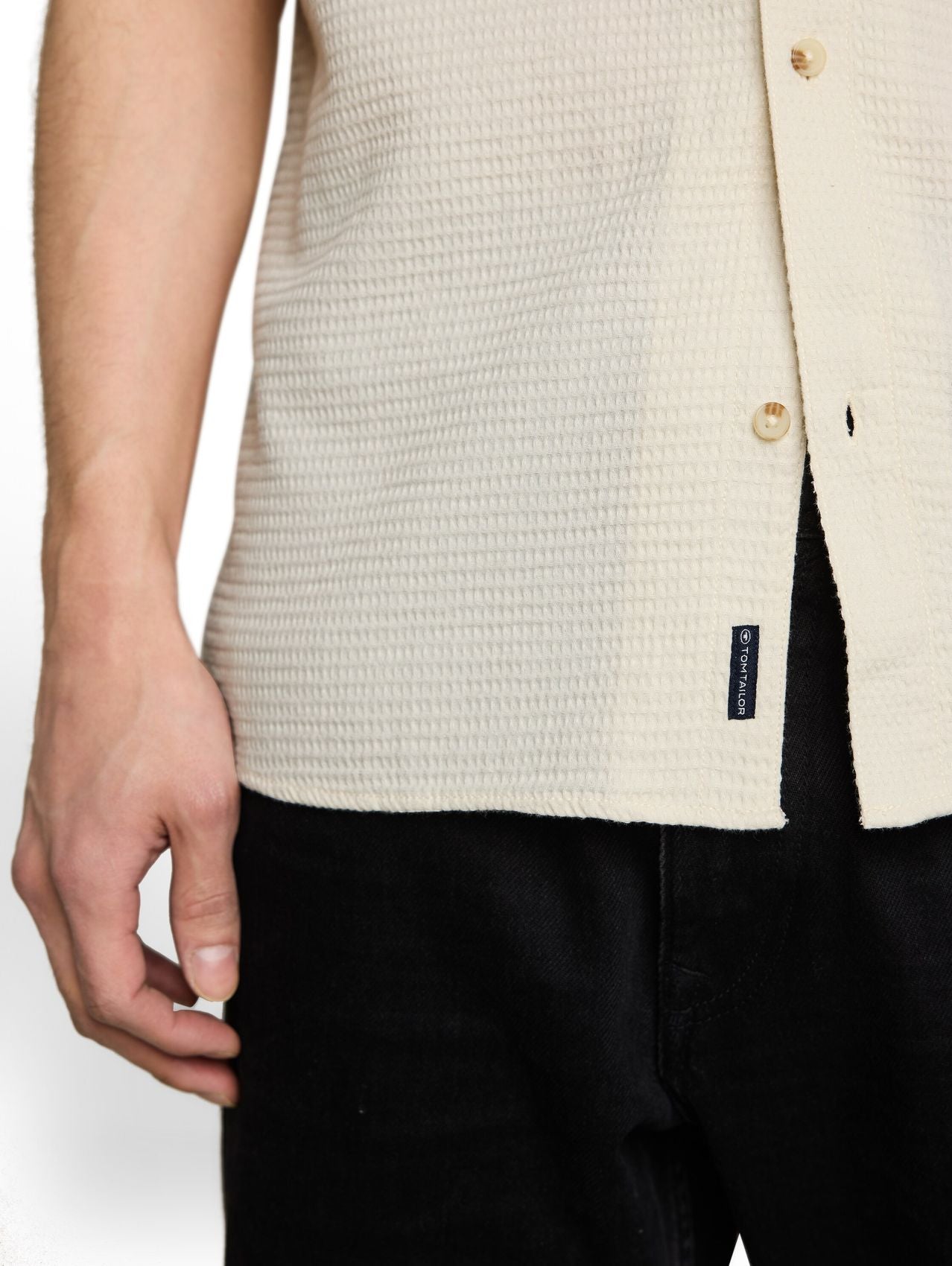 TOM TAILOR Regular Fit Resort Hemd mit Waffelstruktur