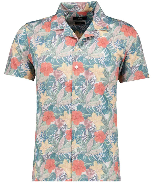 RAGMAN Softknit-Hemd mit Tropical-Print, kurzarm M