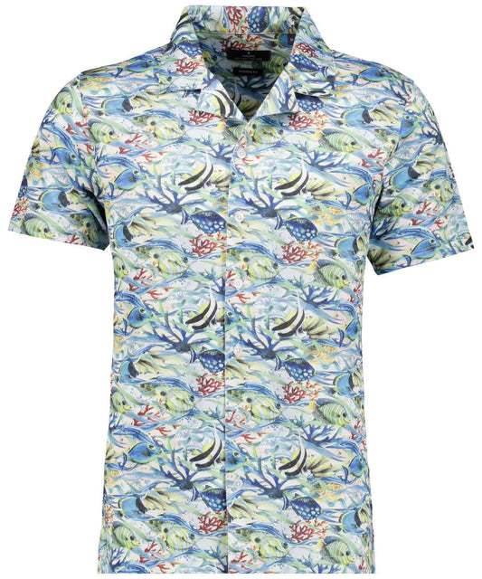 RAGMAN Softknit-Hemd mit Tropical-Print, kurzarm XXL