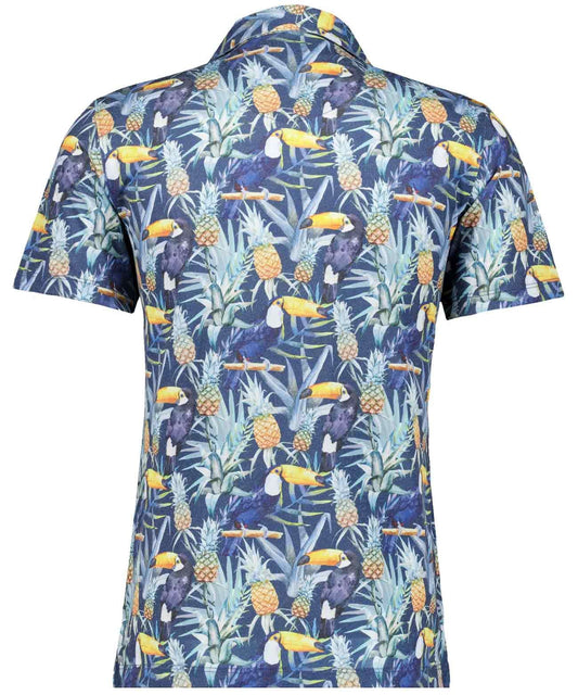 RAGMAN Softknit-Hemd mit Tropical-Print, kurzarm