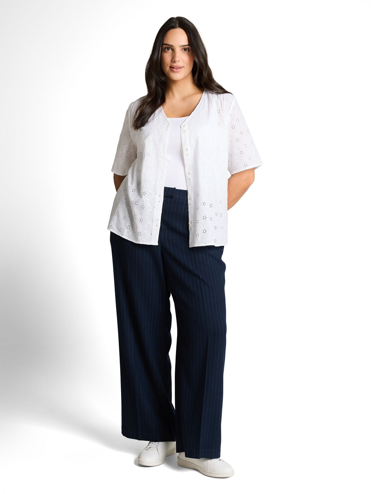 TOM TAILOR Plus Size - Bluse mit Lochstickerei